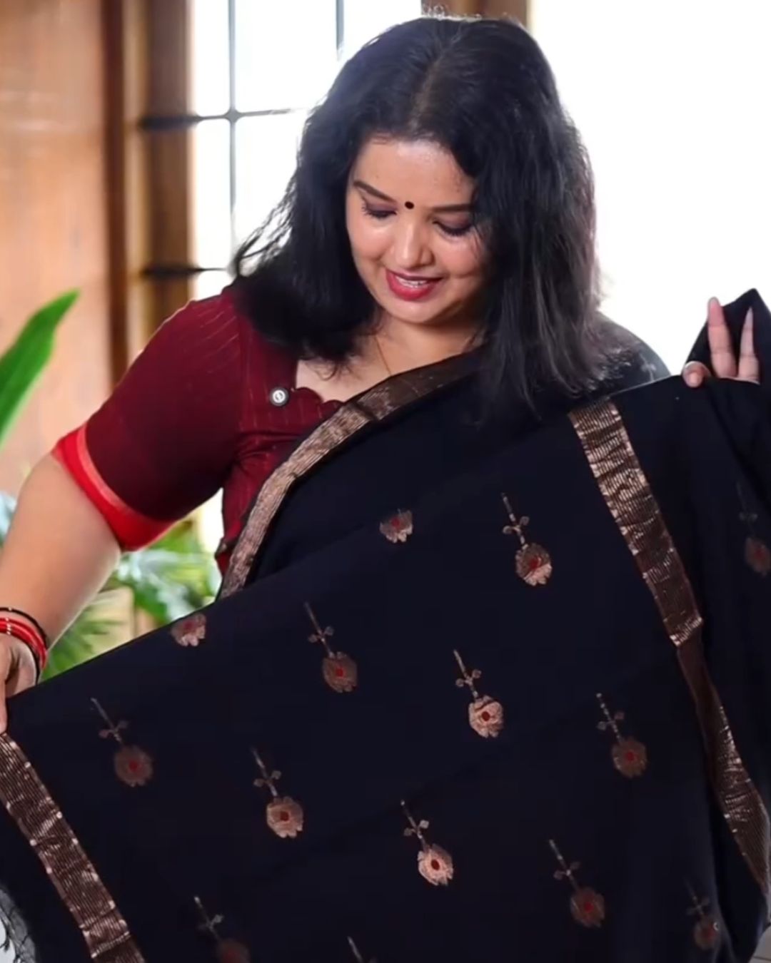 Golden Bloom Cotton Saree