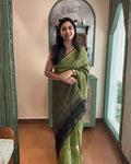 Olive Cotton Saree