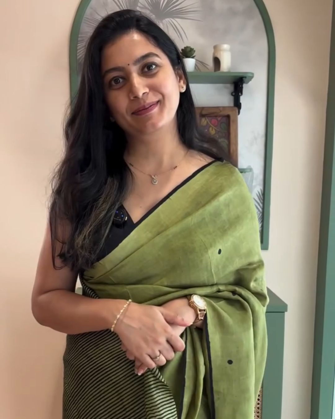 Olive Cotton Saree